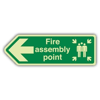 Photoluminescent Fire Assembly Point Arrow Left - Shaped