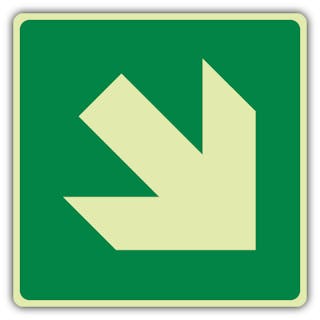 Photoluminescent Green Diagonal Arrow - Symbol