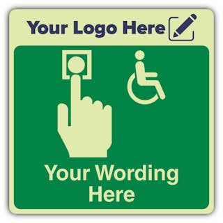 Disabled Call Point - Square - Your Logo Here