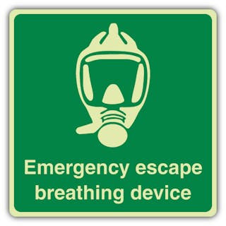 Photoluminescent Emergency Escape Breathing Device - Mask- Square