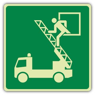 Photoluminescent Fire Engine - Evacuation - Symbol