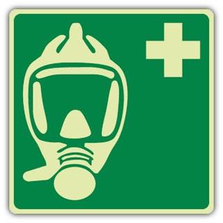 Photoluminescent Emergency Escape Breathing Device - Mask - Symbol