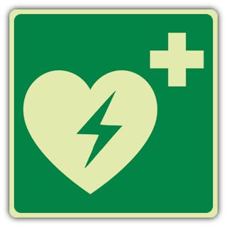 Photoluminescent Defibrillator Symbol