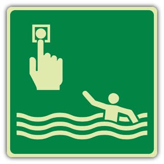 Photoluminescent Overboard Call Point Symbol