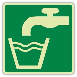 Photoluminescent Drinking Water Symbol