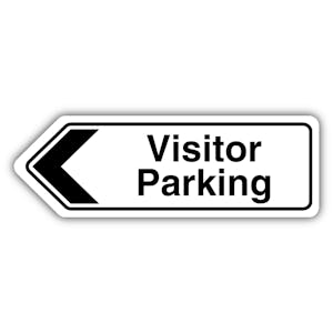 Visitor Parking Arrow Left - Shaped Sign