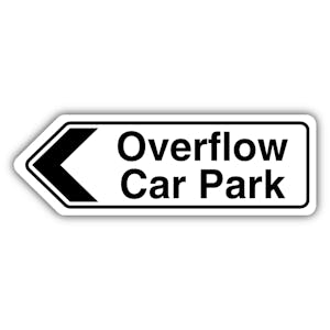 Overflow Car Park Arrow Left - Shaped Sign