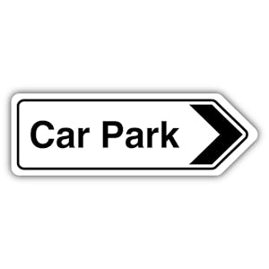 Car Park Arrow Right - Shaped Sign