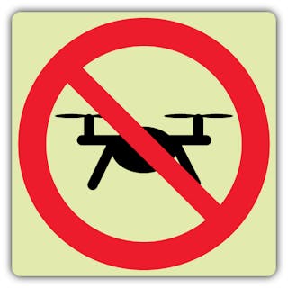 Photoluminescent No Drones Symbol