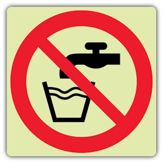 Photoluminescent Not Drinking Water  Symbol