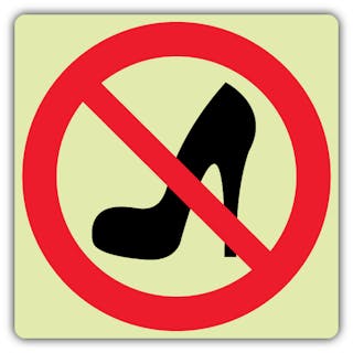 Photoluminescent No High Heel Shoes Symbol