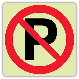 Photoluminescent No Parking Symbol