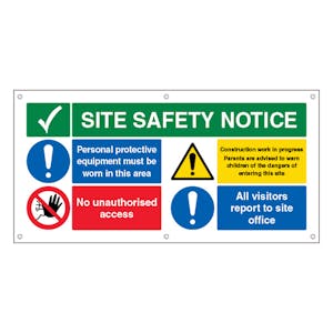 Site Safety - PPE Must Be Worn (Banner) - Landscape