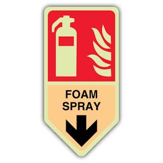 Photoluminescent Foam Spray Fire Extinguisher With Flame