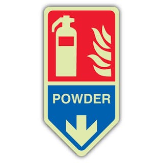 Photoluminescent Powder Fire Extinguisher - Shaped