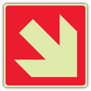 GloReflect Arrow Down Right Symbol - Red