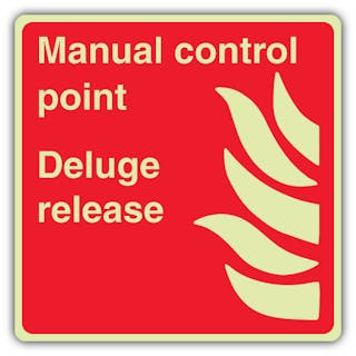 Photoluminescent Manual Control Point Deluge Release - Square