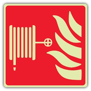 Photoluminescent Fire Hose Reel Symbol