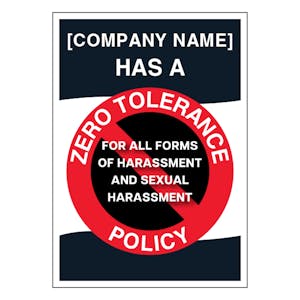 Custom Zero Tolerance Sexual Harassment Poster