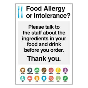 Talk to Staff About Ingredients Poster - Portrait