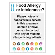 Note any Foods & Drinks Served Poster - Portrait