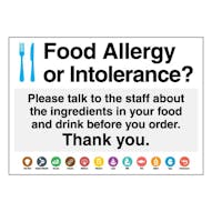 Talk to Staff About Ingredients Poster - Landscape