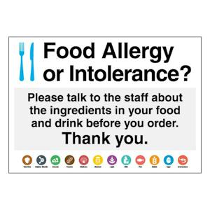 Talk to Staff About Ingredients Poster - Landscape