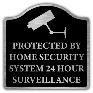 Protected By Home Security System 24Hr Surveillance - Black Prestige
