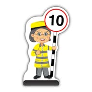 Lollipop Person Cut Out Pavement Sign - Lisa - 10 mph