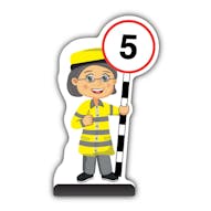 Lollipop Person Cut Out Pavement Sign - Lisa - 5 mph