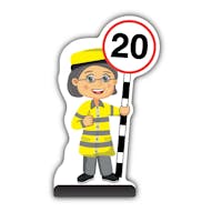 Lollipop Person Cut Out Pavement Sign - Lisa - 20 mph