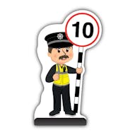 Police Officer Cut Out Pavement Sign - PC Williams - 10 mph