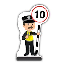 Police Officer Cut Out Pavement Sign - PC Williams - 10 mph