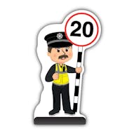 Police Officer Cut Out Pavement Sign - PC Williams - 20 mph