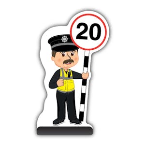 Police Officer Cut Out Pavement Sign - PC Williams - 20 mph