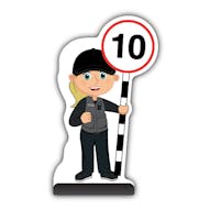 Security Guard Cut Out Pavement Sign - Grace - 10 mph