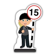Security Guard Cut Out Pavement Sign - Grace - 15 mph