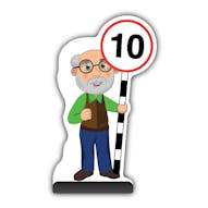 Senior Citizen Cut Out Pavement Sign - Cyril - 10 mph