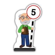 Senior Citizen Cut Out Pavement Sign - Cyril - 5 mph
