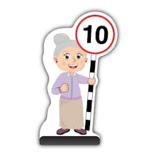 Senior Citizen Cut Out Pavement Sign - Joan - 10 mph