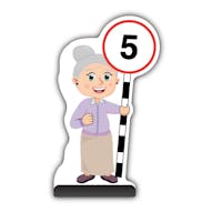 Senior Citizen Cut Out Pavement Sign - Joan - 5 mph