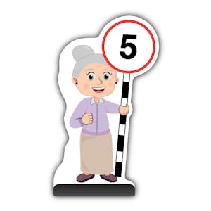 Senior Citizen Cut Out Pavement Sign - Joan - 5 mph