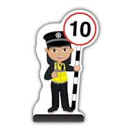 Police Officer Cut Out Pavement Sign - PC Lin - 10 mph