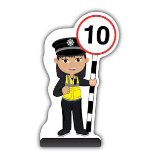 Police Officer Cut Out Pavement Sign - PC Lin - 10 mph