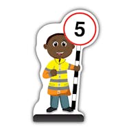 Lollipop Person Cut Out Pavement Sign - Omari - 5 mph