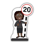 Teacher Cut Out Pavement Sign - Ms Simmons - 20 mph
