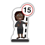 Teacher Cut Out Pavement Sign - Ms Simmons - 15 mph