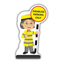 Lollipop Person Cut Out Pavement Sign - Lisa - Disabled Parking Only