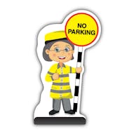 Lollipop Person Cut Out Pavement Sign - Lisa - No Parking