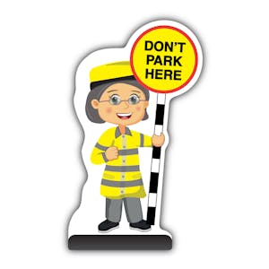 Lollipop Person Cut Out Pavement Sign - Lisa - Don't Park Here